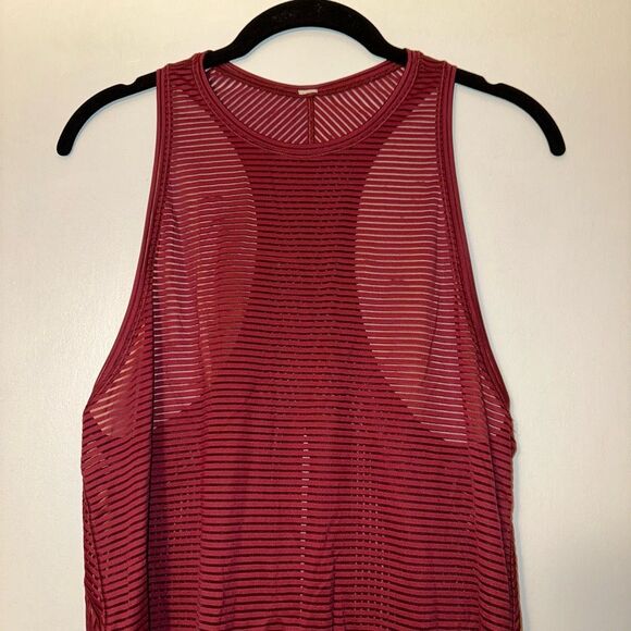 Lululemon Womens Miles Ahead Tank Top Ruby Wine Color No Size EUC - Picture 3 of 9